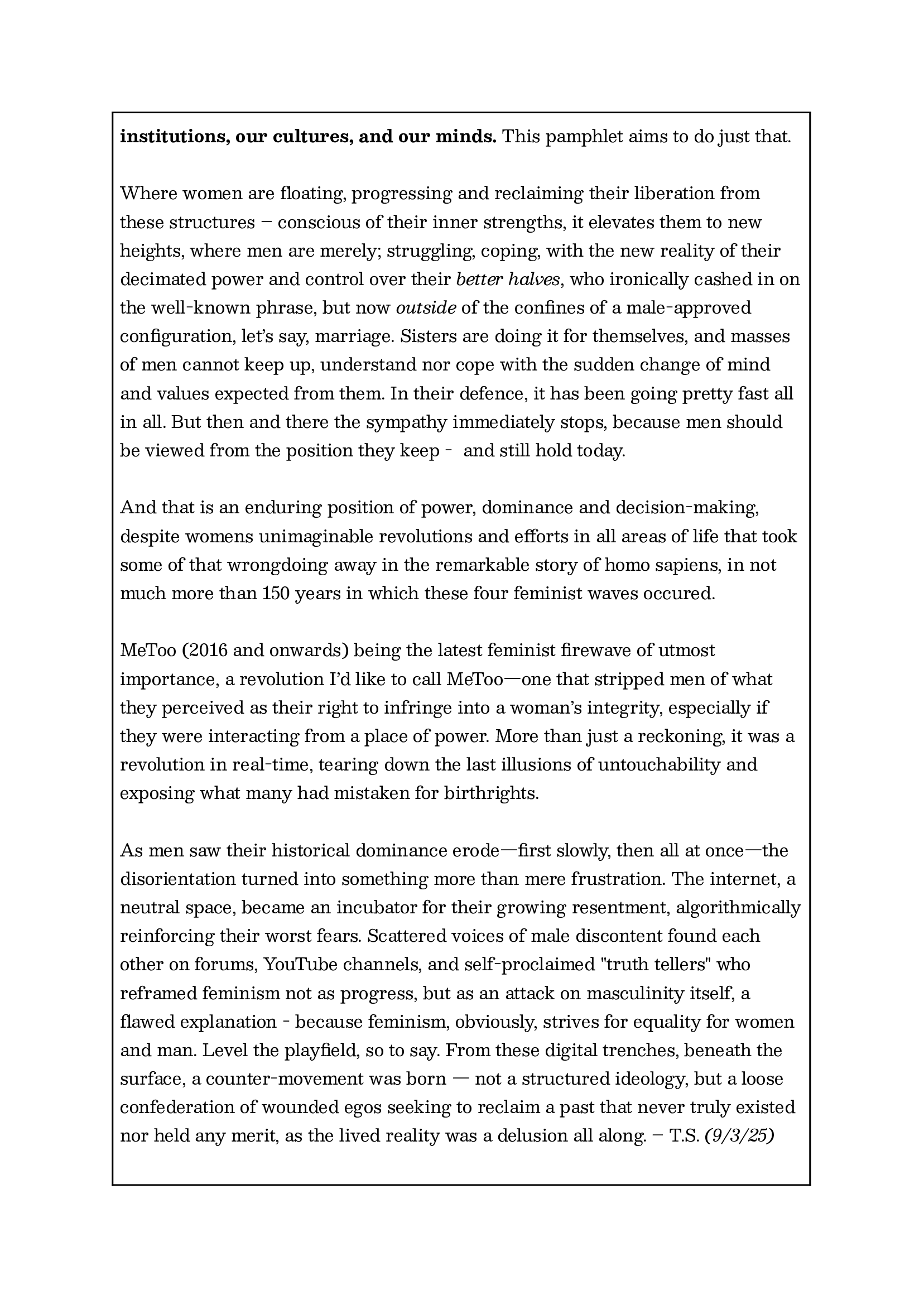 T.S. introduceert: The Manosphere Playbook